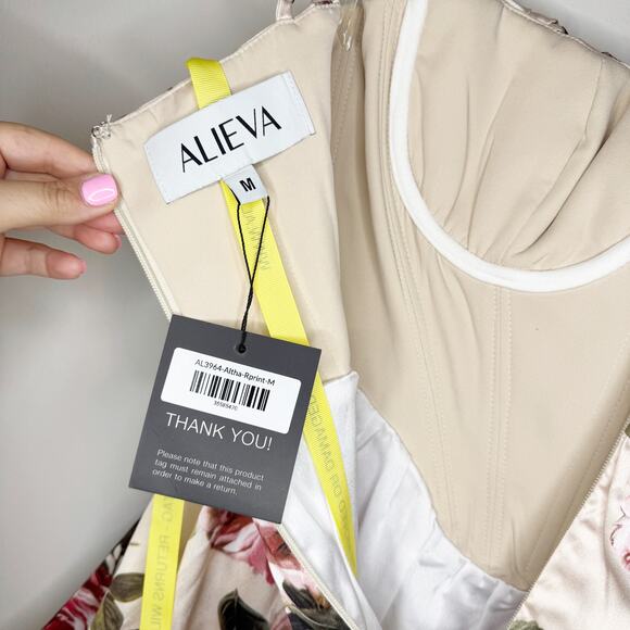 Alieva Altha Corset Italian Rose Floral Print Mini Dress Medium / M - Picture 7 of 11